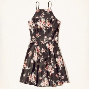 Grey floral hollister dress